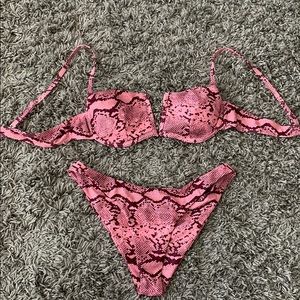 (2/$15) 🟡NWT Pink Snakeskin Bikini